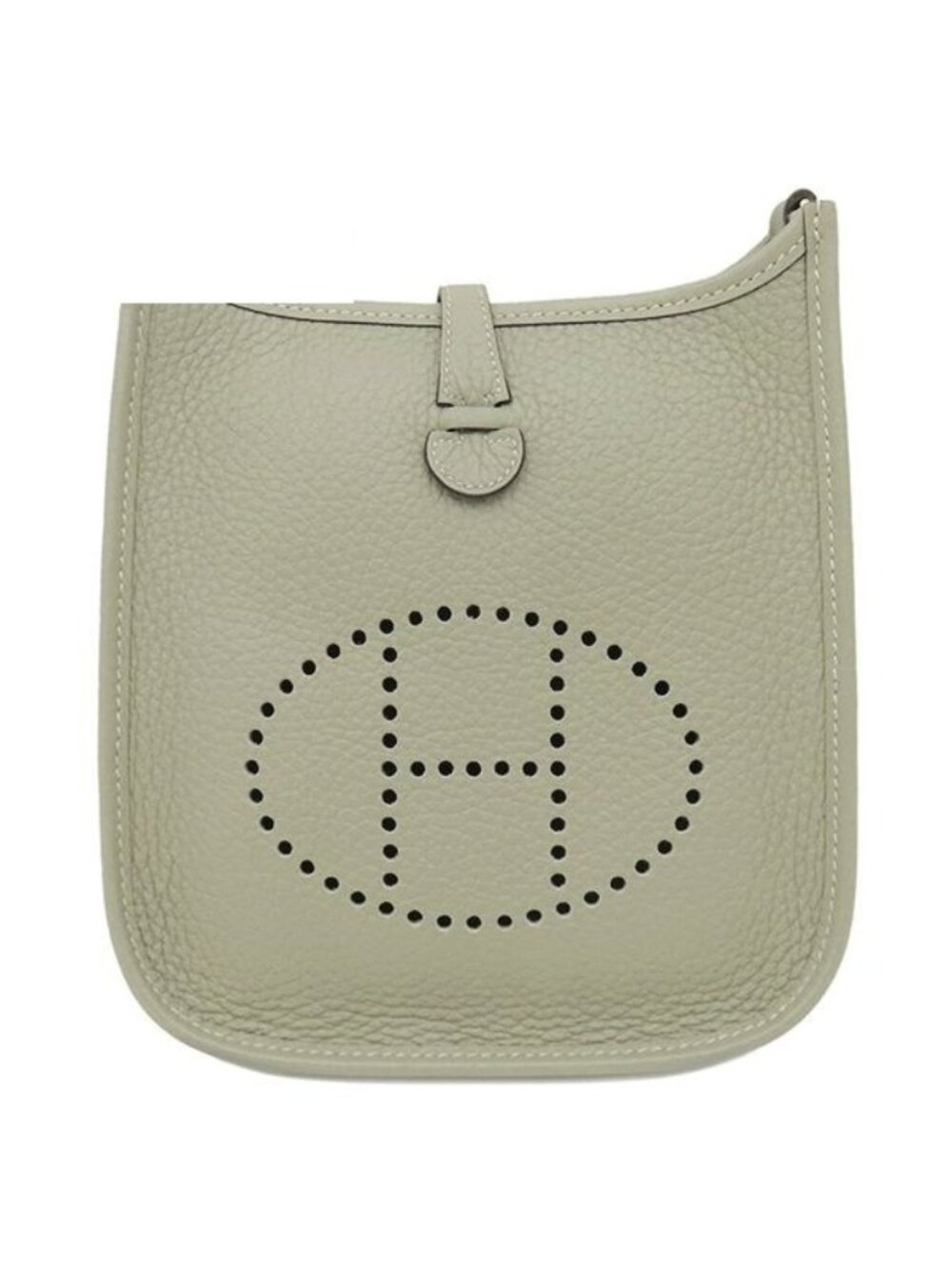 Hermes Shoulder Bag Evelyne TPM 16 Long Taurillon Clemence Sage Gold